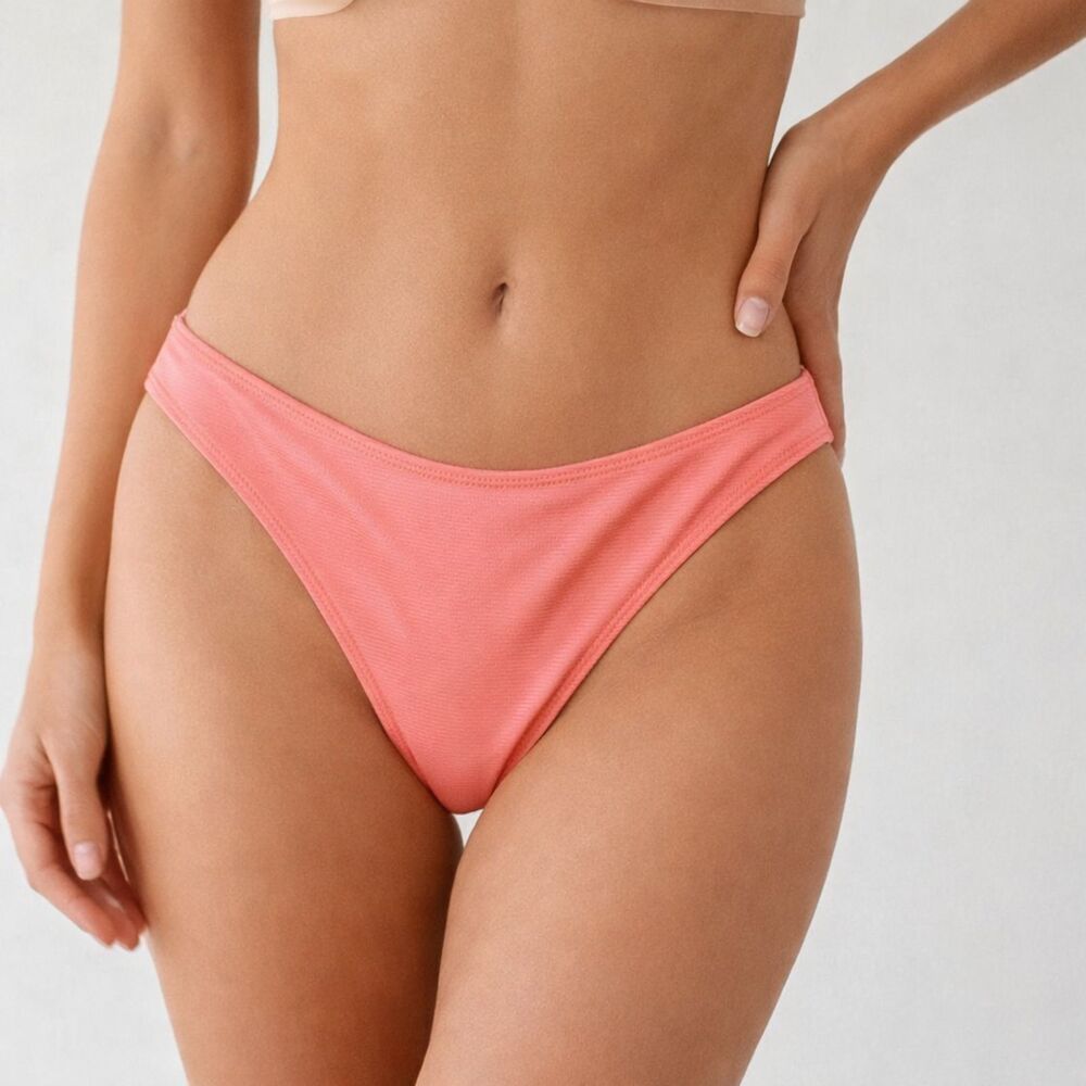 Aeropostale Low Rise High Leg Cheeky Swim Bikini Bottoms Womens XL Hot Pink